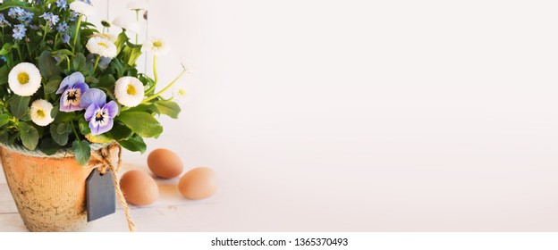 Table decoration for easter isolated on white background