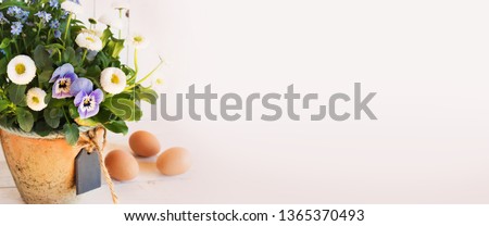 Table decoration for easter isolated on white background