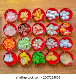 A Table Of Delicious Hot Pot Food, Steamboat, Shabu Shabu