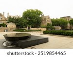 The Women’s Table, designed by Maya Lin in 1989, honors women at Yale. Installed in front of Sterling Memorial Library, it displays the number of female students each year from 1701 to 1993.