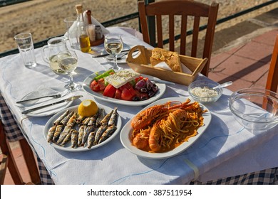 Table For Dinner In A Fish Restaurant