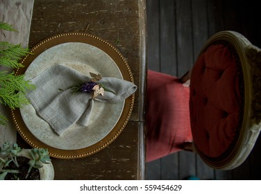 Table with dishes 