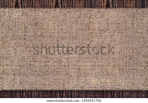 Table fabric linen Runner on wooden table rustic\
background, copy space  