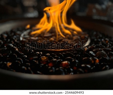 Table fire pit on a cold fall day. 