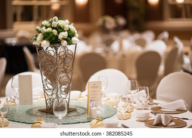 Table Floral Setup For Grand Wedding Banquet