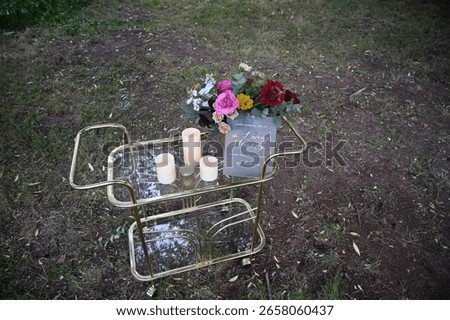 table with flowers and rememberence 