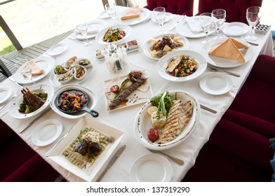 Table With Food And Drink