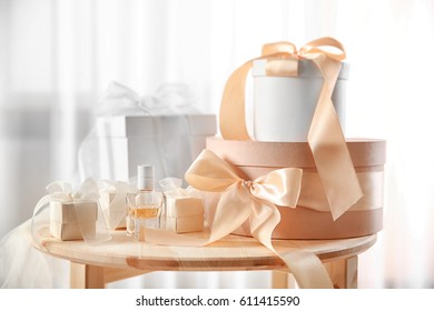 Table with gift boxes for wedding day - Powered by Shutterstock