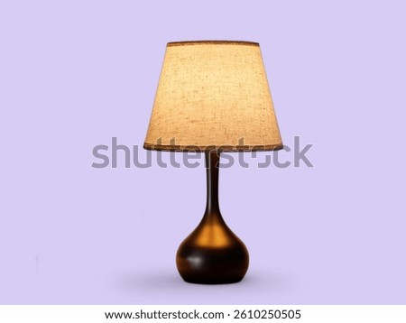 Table lamp light on the simple background