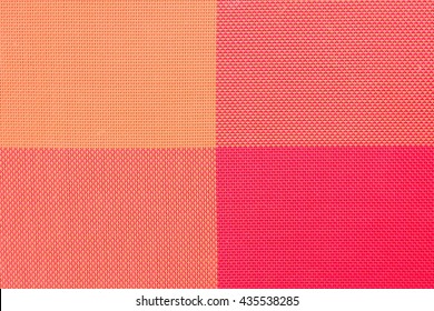 Table Mat In Geometrical Red And Orange. Texture / Pattern Of Table Mat. Top View.