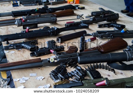 A table of miscellaneous firearms