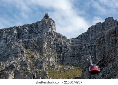 Table Mountain Aerial Cableway going up in Cape Town, South Africa