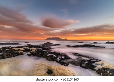 Table Mountain beach sunset