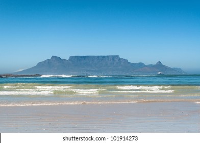 Table Mountain, Cape Town, South Africa seen from Bloubergstrand