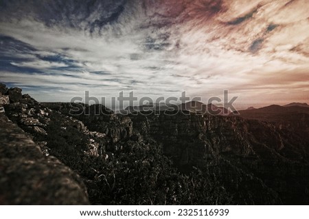 Similar – Landscape with views from the Montserrat mountain in Barcelona