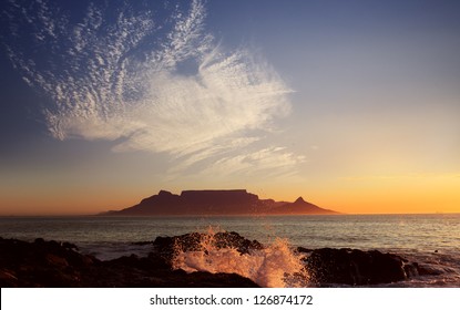 Table Mountain with clouds, Cape Town, South Africa