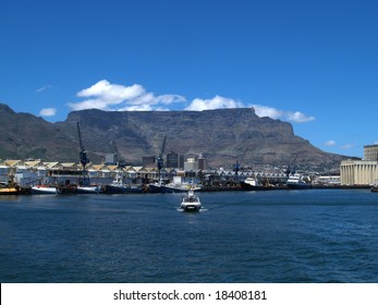 Table Mountain from the entrance to Cape Town Harbor