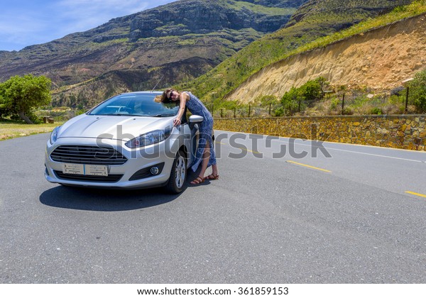 TABLE MOUNTAIN PASS, SOUTH AFRICA\
- DECEMBER 6 2015: FORD FIESTA 2015 model on mountain\
pass