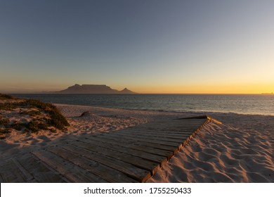 Table Mountain At Sun Set In Cape Town