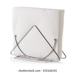 A table napkin holder with napkin, isolated on white