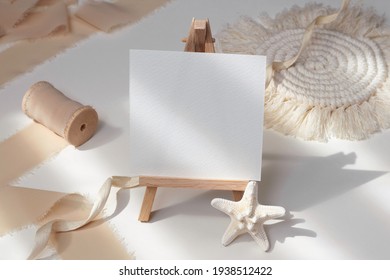 Table Number Card Mockup On Easel