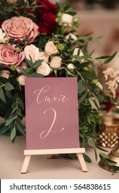 Table Number And Flower Composition