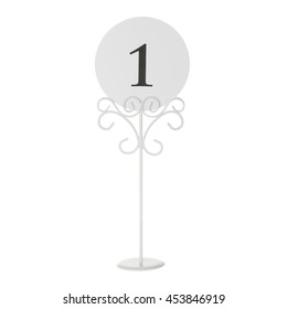 Table Number Holder On White Background