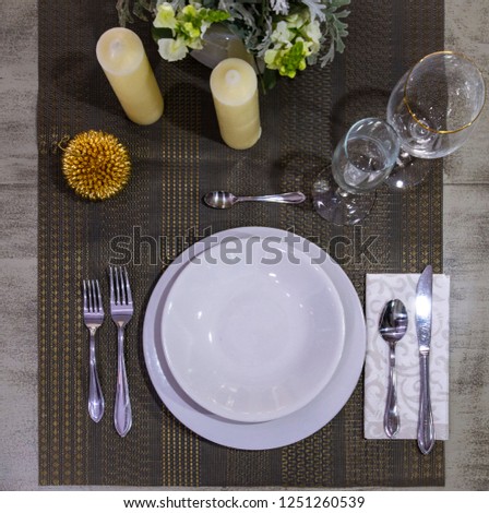 table and plates setup 