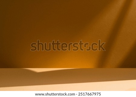 Table  for product display with brown background, shadows and natural sun light.