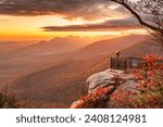 Table Rock State Park, South Carolina, USA landscape at dusk in autumn.