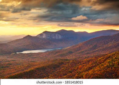 Table Rock State Park, South Carolina, USA at dusk in autumn.