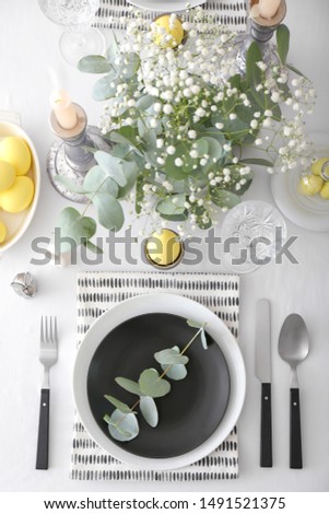 Table set for Easter celebration