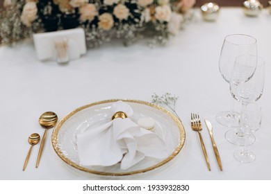 Table Set For An Event Party Or Wedding Reception