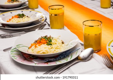 Table Set For A Lavish Dinner 