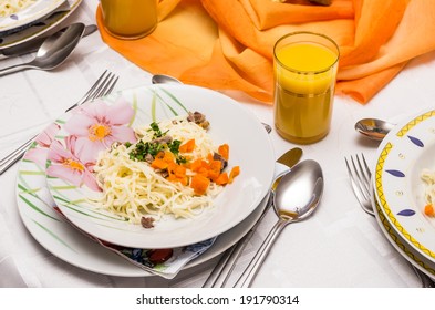 Table Set For A Lavish Dinner 