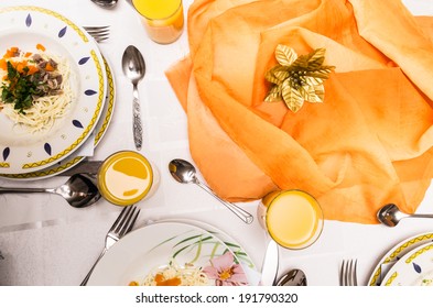 Table Set For A Lavish Dinner 