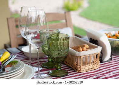 Table Set For A Lovely Summer Lunch Outside.