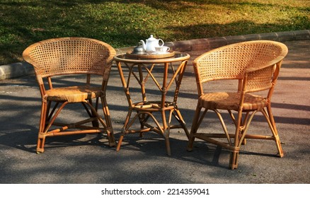 Table Set Outdoor To Enjoy Tea Time