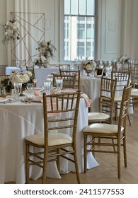 Table set up at wedding reception