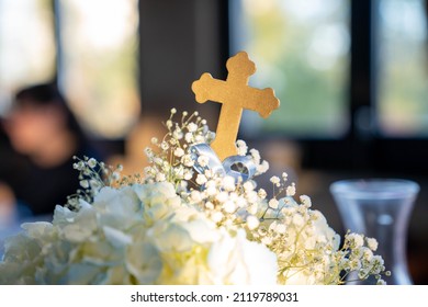 Table Setting At A Baptismal Religious Event