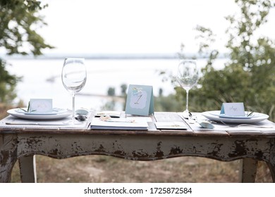 Table Setting Example. Elegant Wedding Decoration Table.