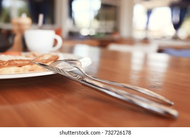 table setting for lunch in a restaurant