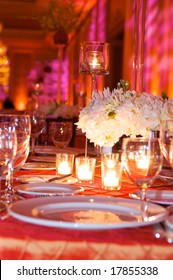 Table Setting At A Luxury Wedding Reception