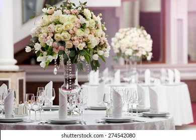 Table Setting At A Luxury Wedding Reception