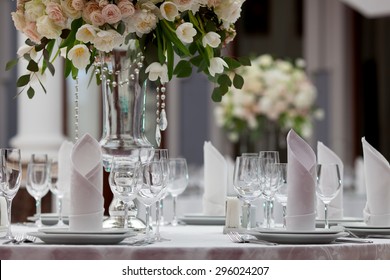 Table Setting At A Luxury Wedding Reception