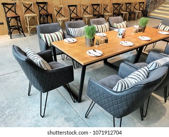 Table setting at restaurant, Restaurant interior. Dinner Table.