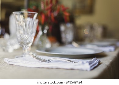 Table setting with silver fork