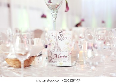 Table setting for a wedding
