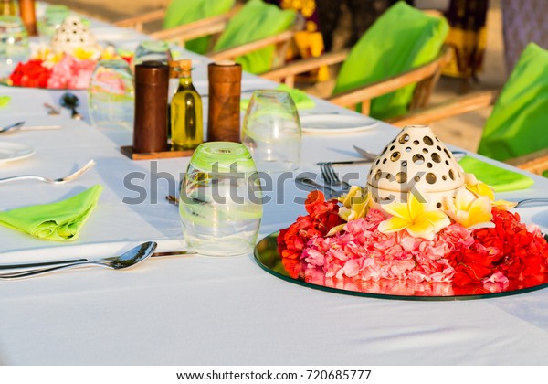 Table Setting Wedding Reception Red Yellow Stock Photo Edit Now