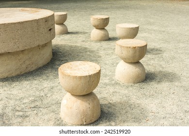 The Table Of Silence Is A Stone Sculpture Made By Constantin Brancusi in 1938 In Targu Jiu, Romania.